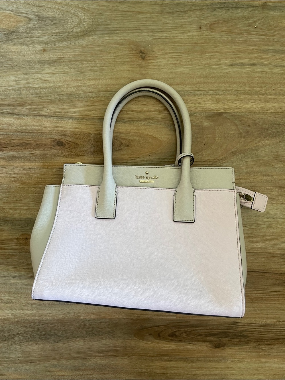 kate spade Blush Pink and Cream Leather Satchel